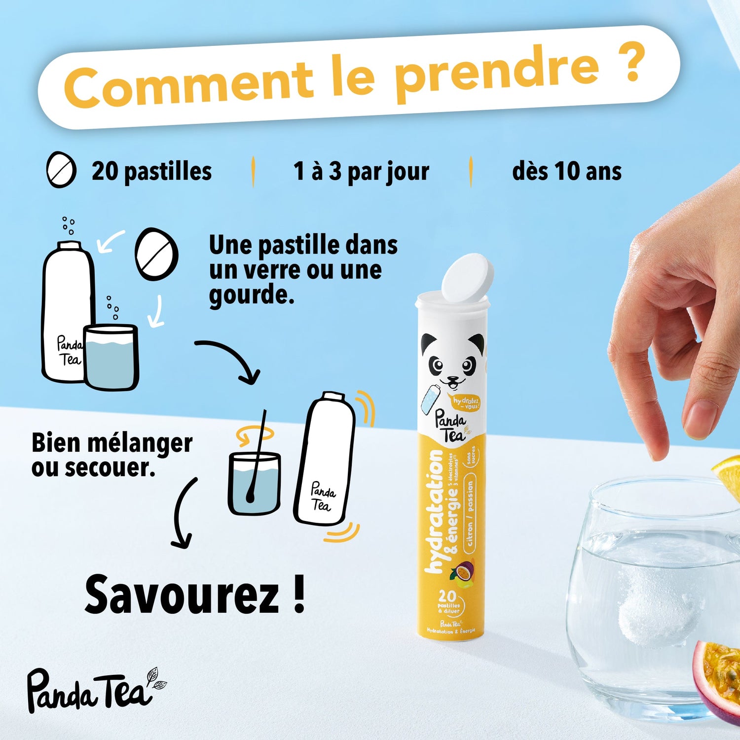 Pack trio Pastilles Hydratation & Énergie : Pêche - Menthe-Framboise et Citron-Passion