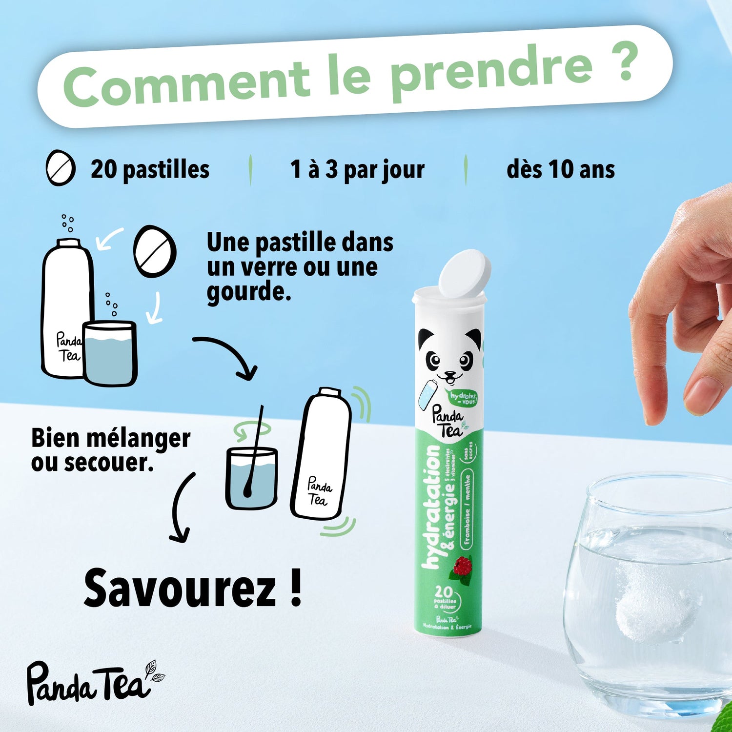 Pastilles Hydratation & Énergie - Menthe-Framboise