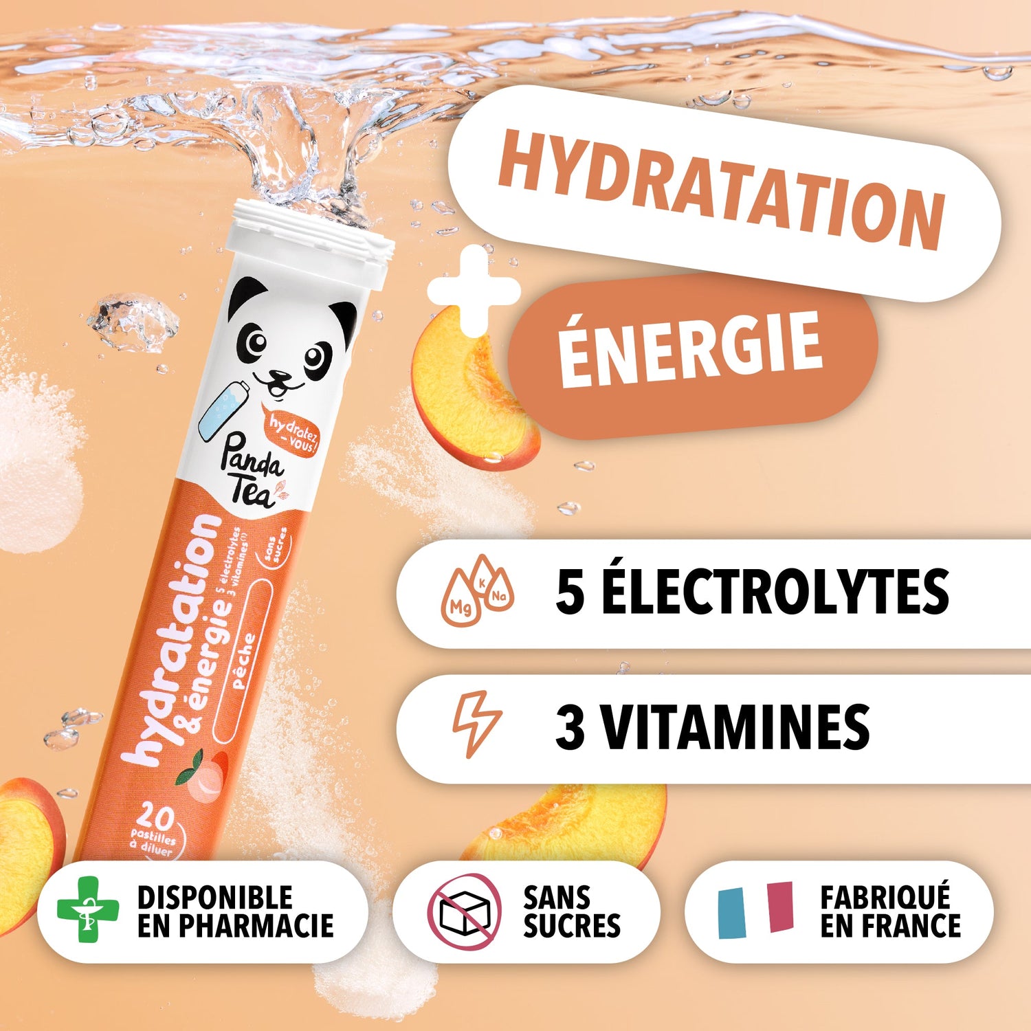 Pack Trio Pastilles Hydratation & Énergie : Pêche, Menthe-Framboise et Hibiscus-Citron