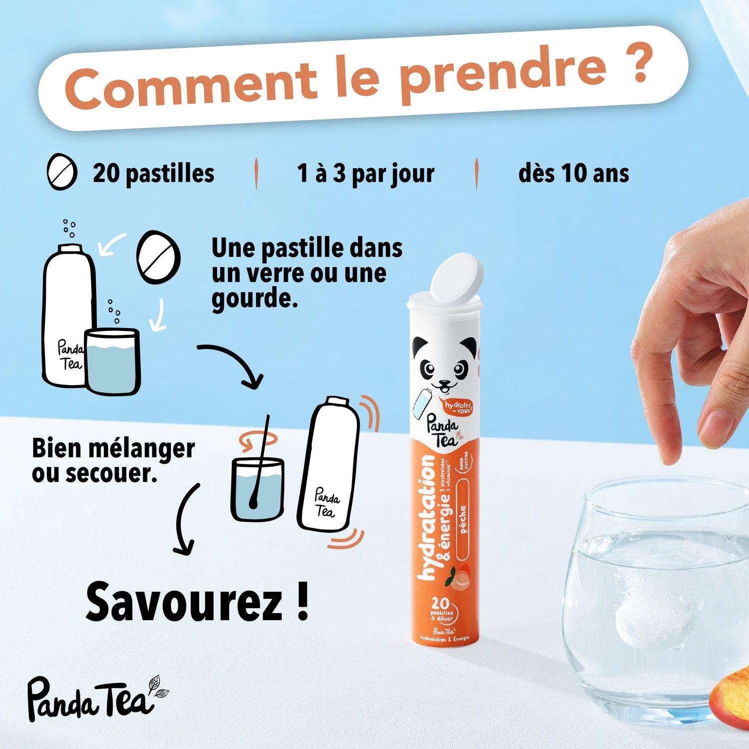 Pastilles Hydratation & Énergie - Pêche