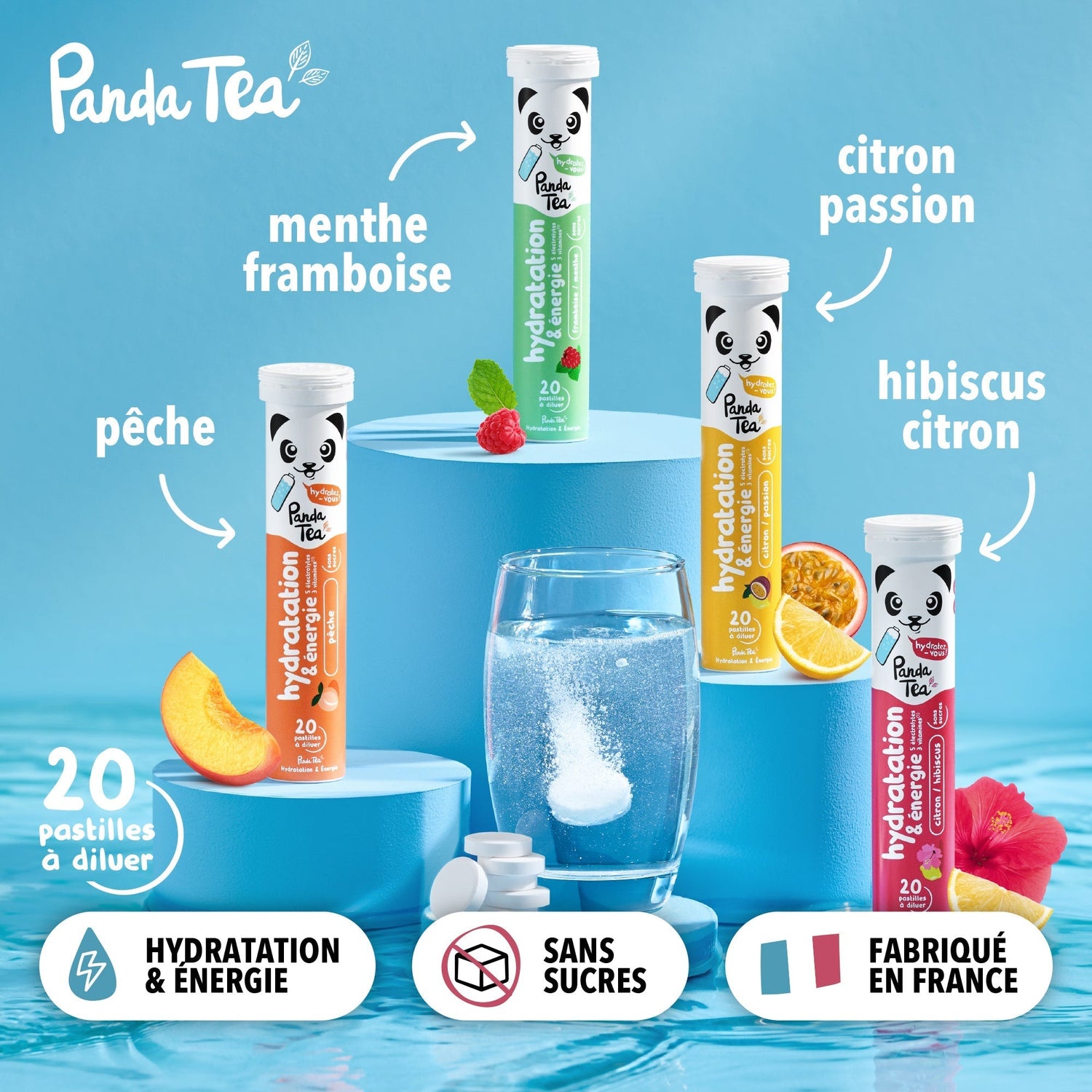Pack duo - Pastilles Hydratation & Énergie : Citron-Passion et Hibiscus-Citron