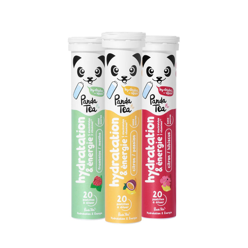 Pastilles Hydratation & Énergie : Menthe-Framboise, Citron Passion et Hibiscus-Citron